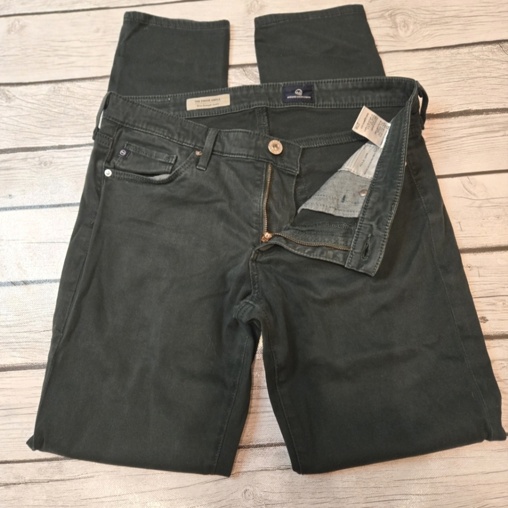 Adriano Goldschmied AG Jeans 27 Green The Stevie Ankle Slim Straight Stretchy